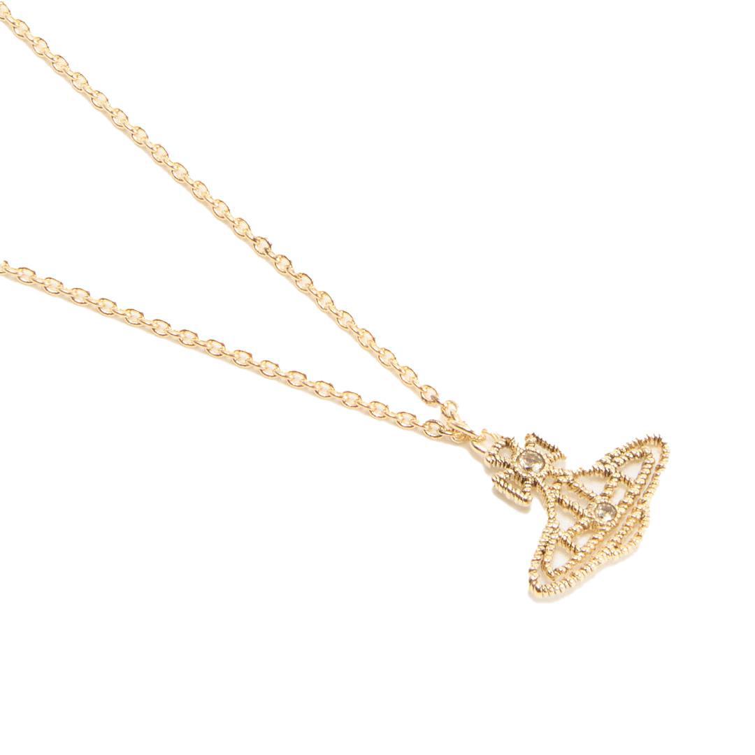Vivienne Westwood Coretta Pendant in Antique Gold / Orange