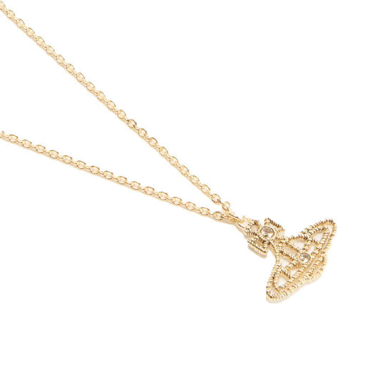 Vivienne Westwood Coretta Pendant in Antique Gold / Orange