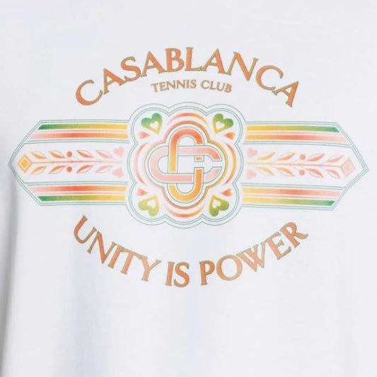 Casablanca Unity Is Power Printed T-Shirt in White
