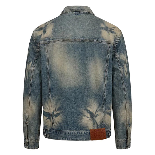 Evisu Ht, Abstract Washing Denim Jacket With Seagull Emb.