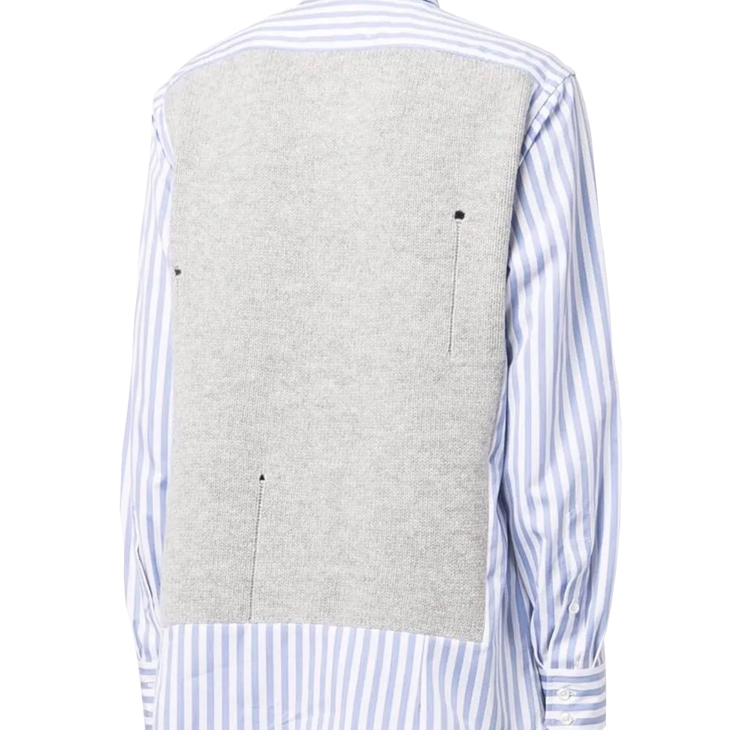 Maison Margiela Distressed Knitted Vest Layered Stripe Shirt