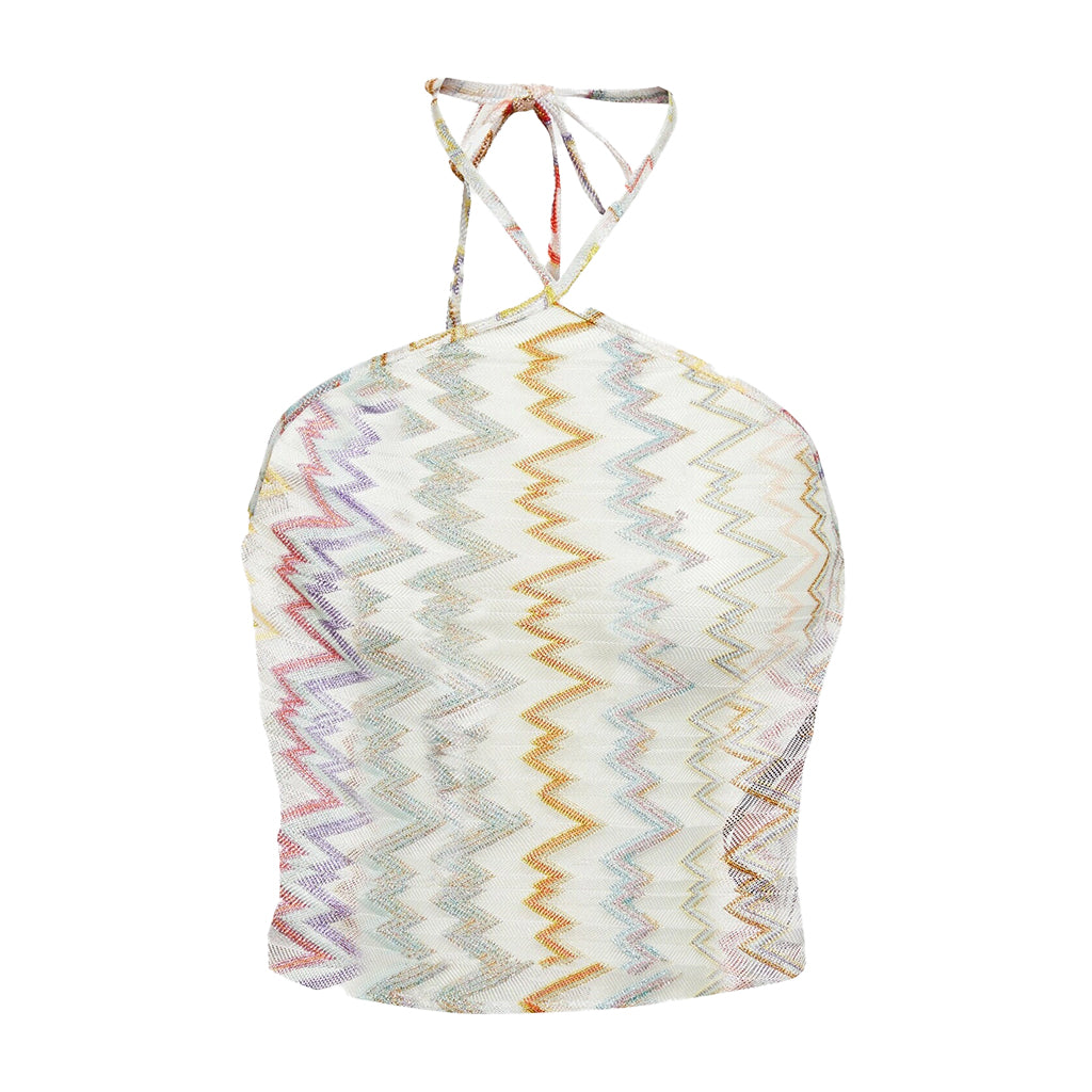 Missoni Mountain Lace Lamé Cover Up Top Chevron Resort