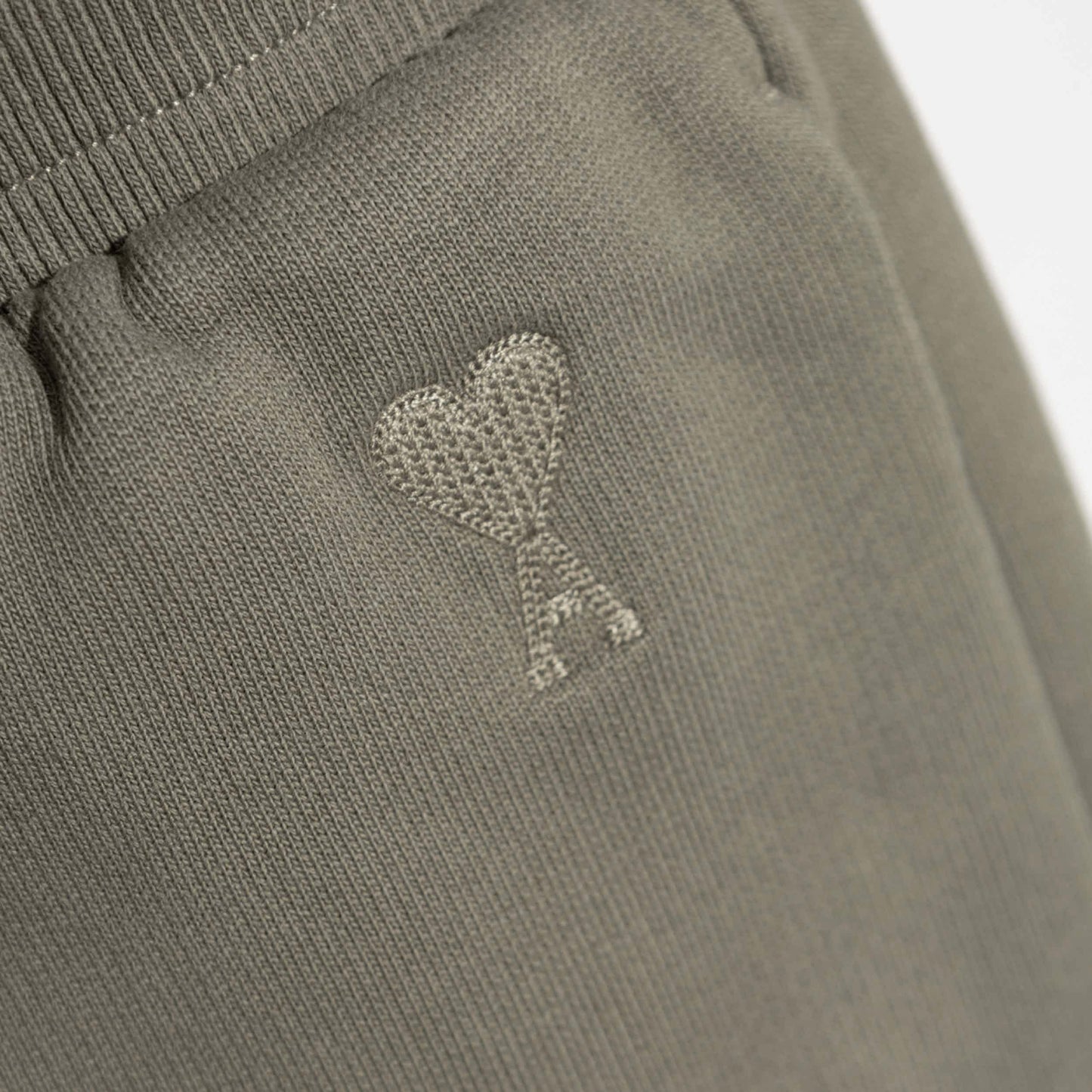 AMI Paris Tonal Logo Embroidered Sweatshorts in Smoked Grey