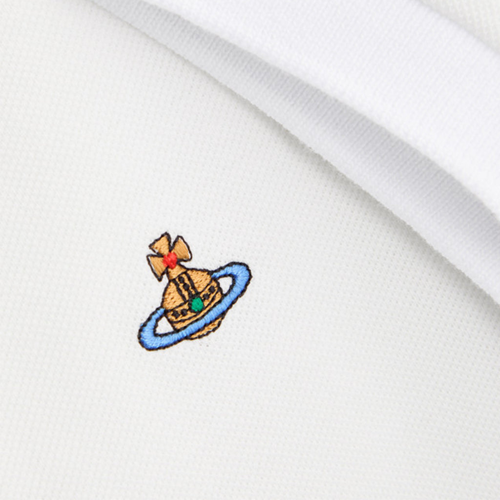 Vivienne Westwood Embroidered Logo Piqué Cotton Long Sleeve Polo Shirt