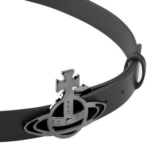 Vivienne Westwood Line Orb Buckle Belt in Gunmetal