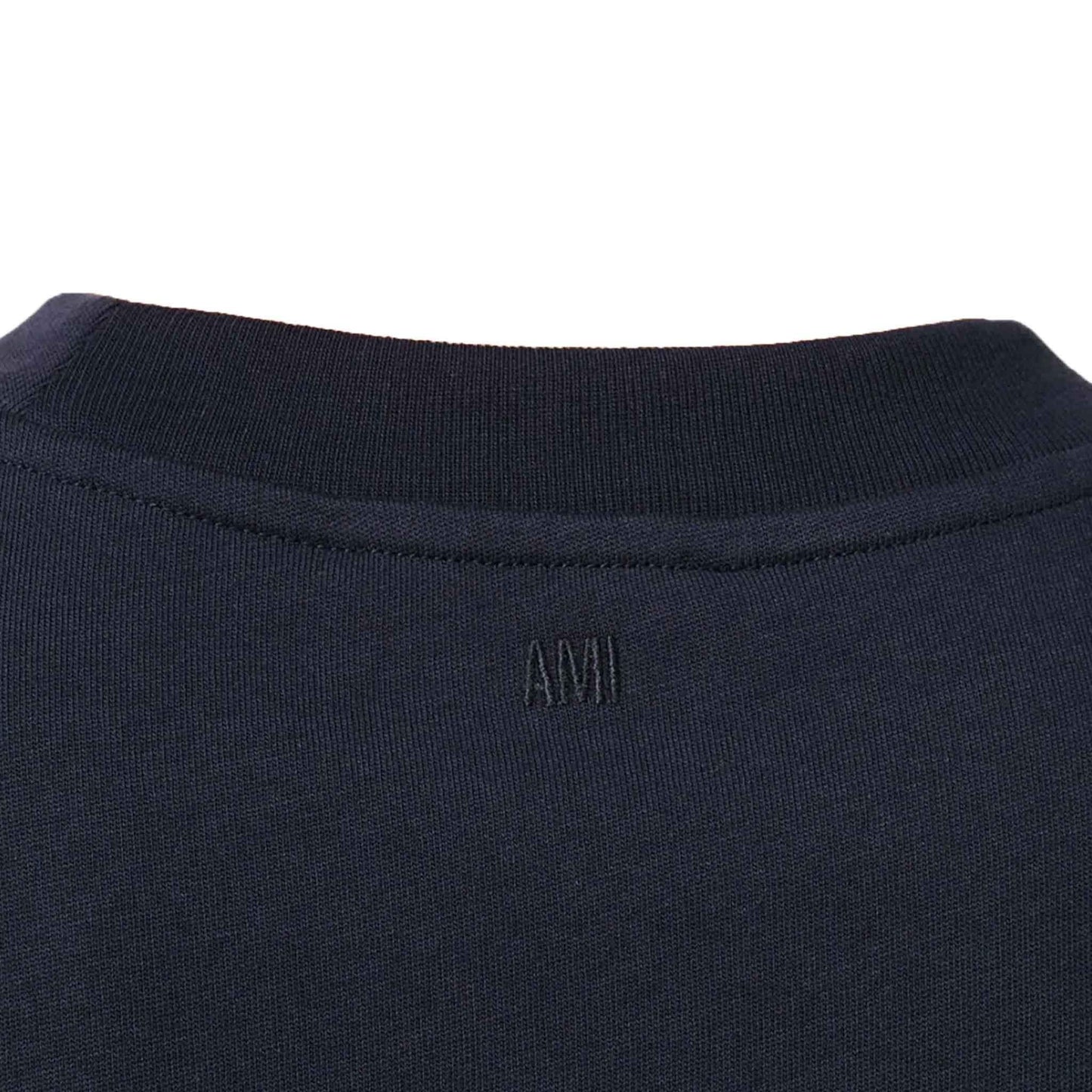 Ami Paris Crochet Logo T-Shirt in Navy