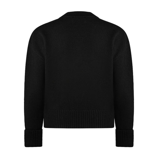 Ami Paris Large Heart Knit Cardigan in Black/Red