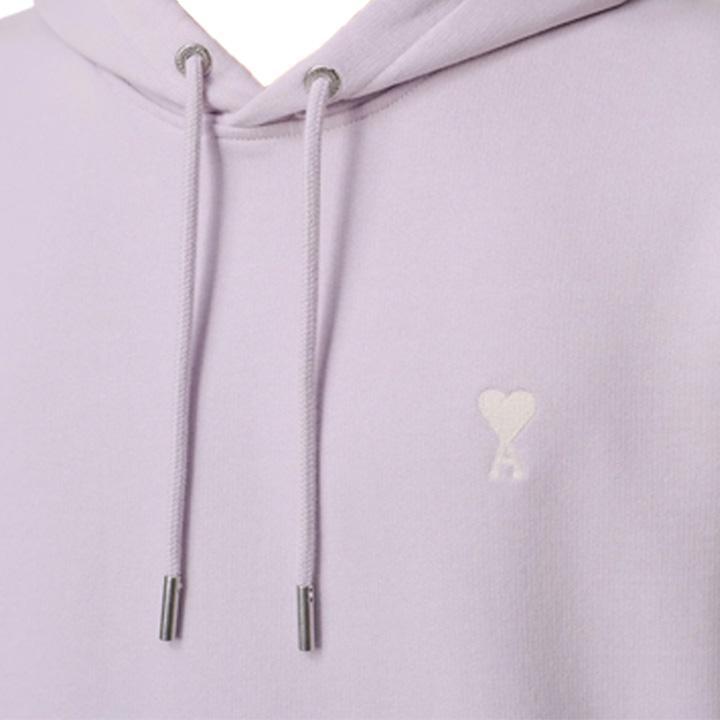 Ami Paris Loopback Cotton Hoodie in Lilac / White HeartHoodies & Zip - UpsAmi ParisDPUS Designer Outlet3666598533534XSAmi Paris Loopback Cotton Hoodie in Lilac / White Heart