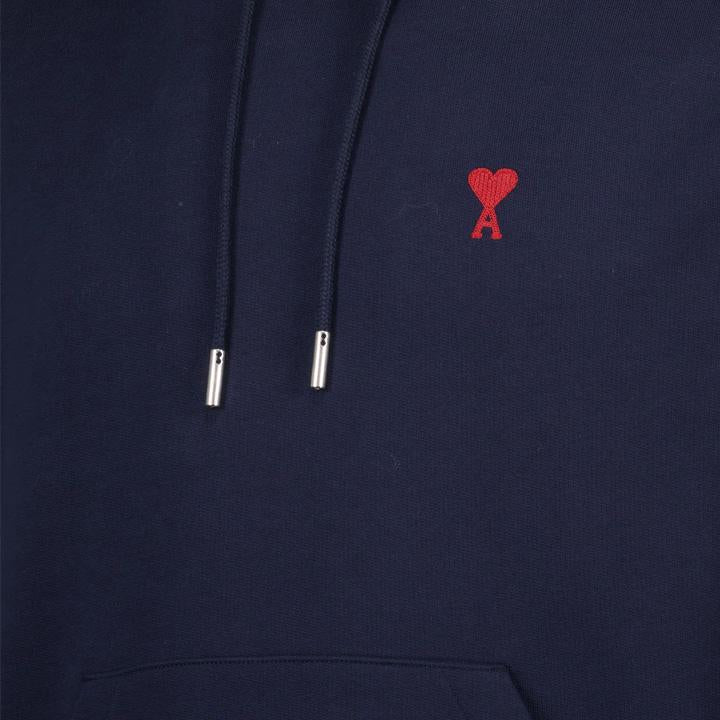 Ami Paris Loopback Cotton Hoodie in Night BlueHoodies & Zip - UpsAmi ParisDPUS Designer Outlet3666598459926XSAmi Paris Loopback Cotton Hoodie in Night Blue