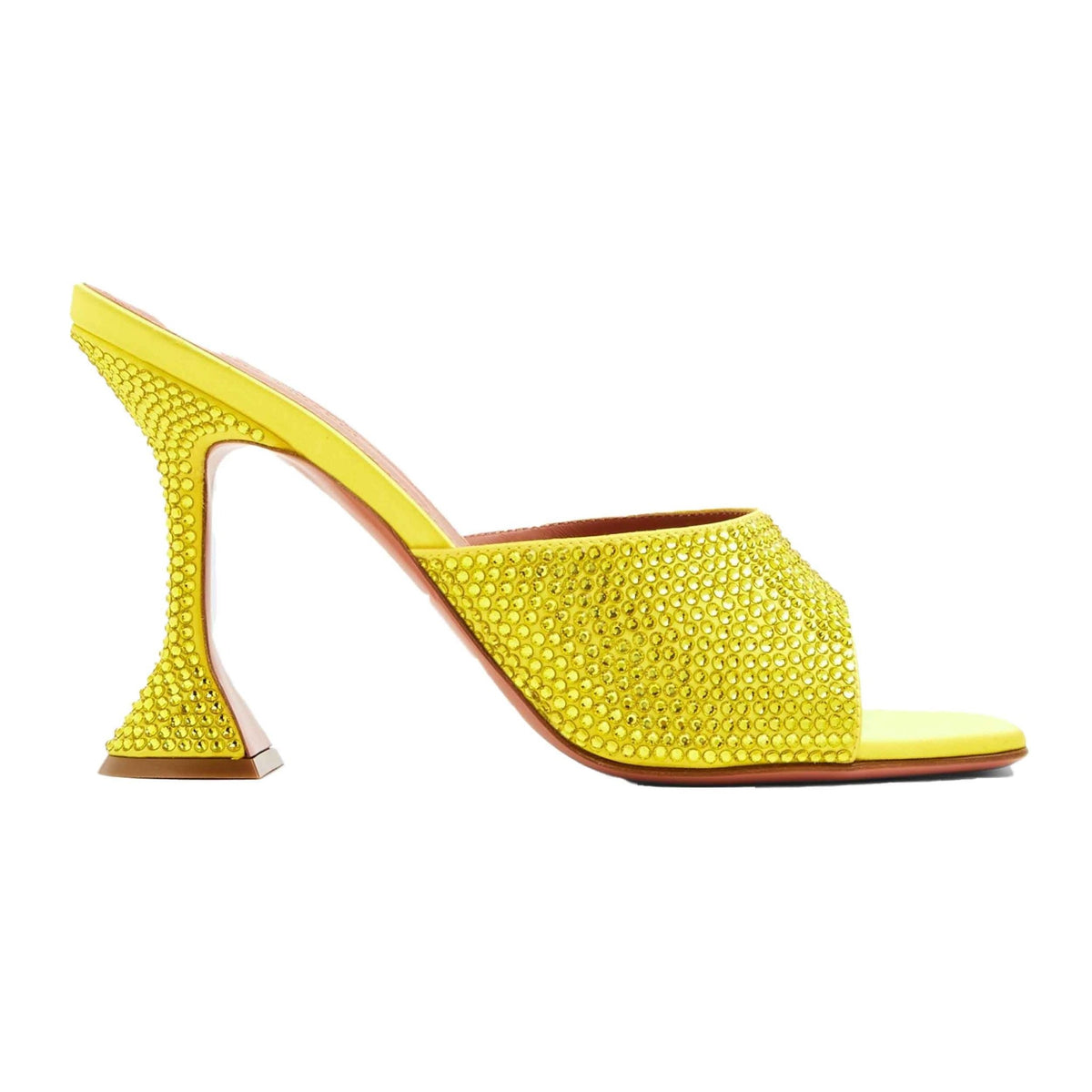 サンダル・ミュール AMINA MUADDI SLIPPER (GIULYSLIPPER YELLOW) Amina Muaddi Lupiter Crystal Slipper in Satin Yellow – DPUS