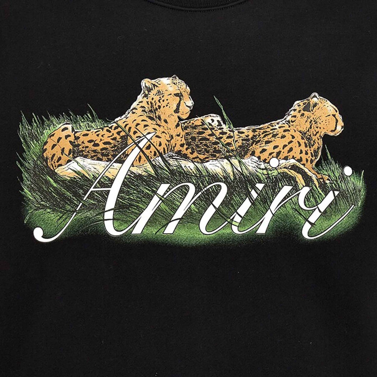Amiri Cheetah Logo Crewneck Sweatshirt in Black
