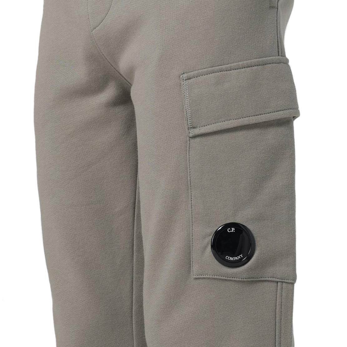 C.P. Company Diagonal Raised Fleece Lens Sweatpants in Fungi Grey