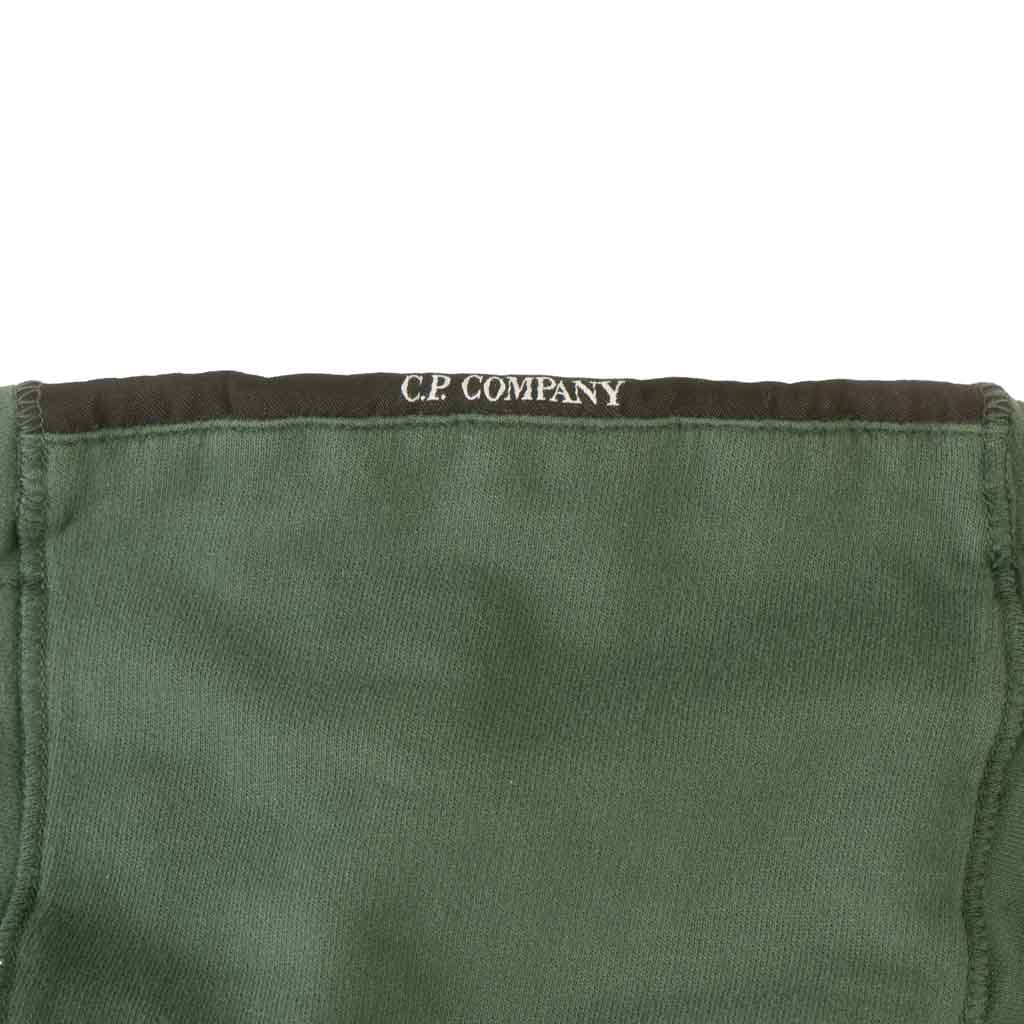 C.P. Company Light Fleece Lens Hooded Sweatshirt in Duck Green
