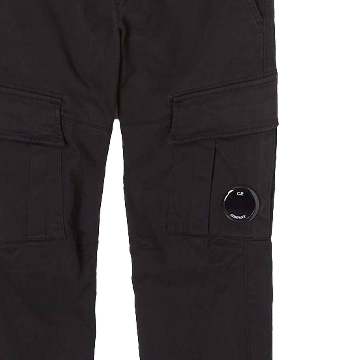 C.P. Company Stretch Sateen Lens Cargo Pants in Black