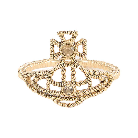Vivienne Westwood Coretta Ring in Antique Gold / Orange