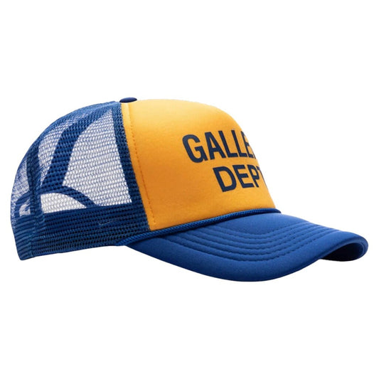 Gallery Dept. GD Logo TruckerCaps & HatsGallery Dept.DPUS Designer Outlet840246264084Yellow/ NavyUNIGallery Dept. GD Logo Trucker
