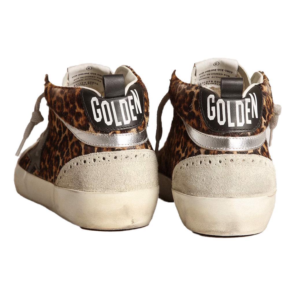Golden Goose Mid Star Horsy Sneaker in Beige Brown Leo, Ice, Black & Silver