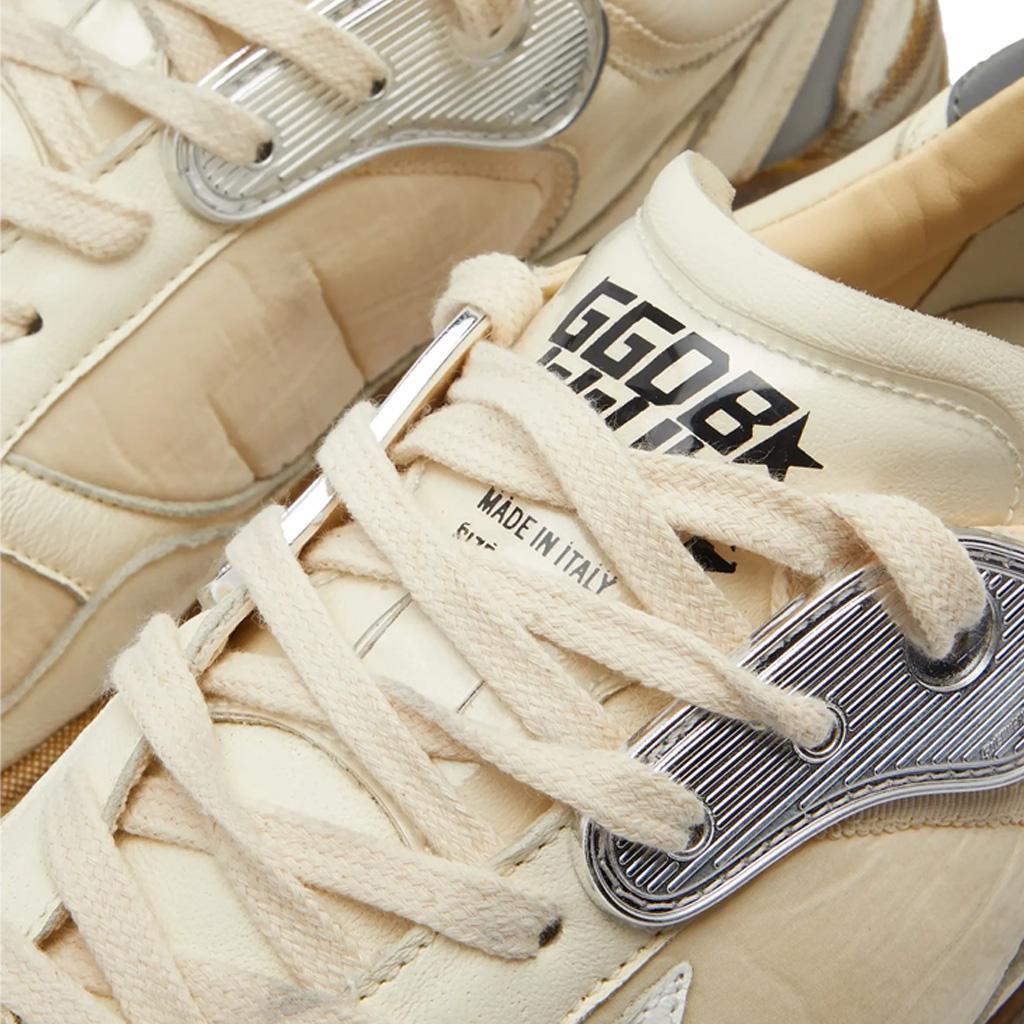 Golden Goose Running Dad Sneaker in White/Beige/Silver