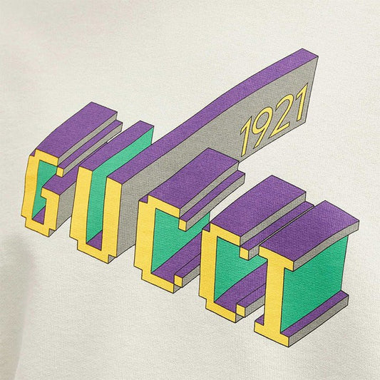 Gucci 3D Logo Crewneck Sweat in Ice