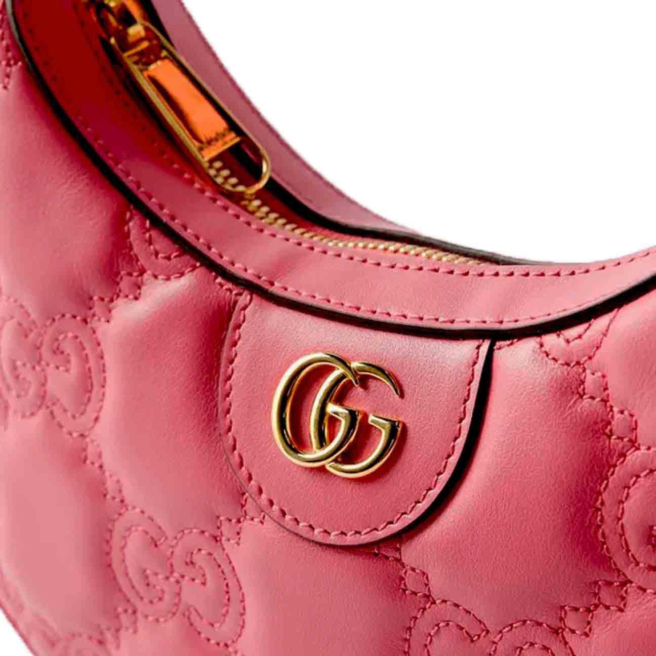 Gucci Matelasse Mini Leather Shoulder Bag in Pink