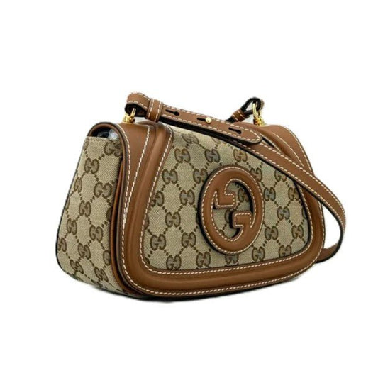 Gucci Mini Blondie BagBagsGucciDPUS Designer Outlet8137462380Beige Dark Brown GG CanvasGucci Mini Blondie Bag