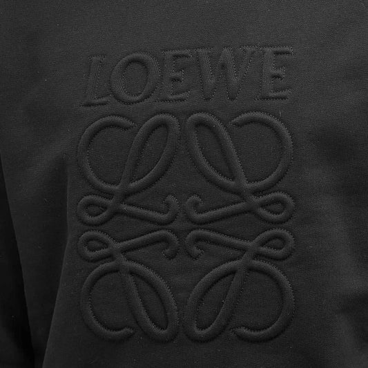 Loewe Anagram Tonal Logo Relaxed Fit Crewneck Sweatshirt in Black