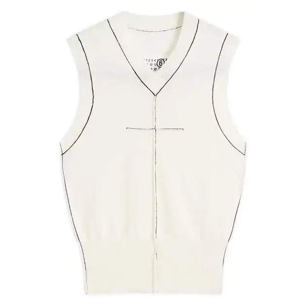 Maison Margiela Knitted VestTopMaison MargielaDPUS Designer Outlet8059039007520WhiteMMaison Margiela Knitted Vest