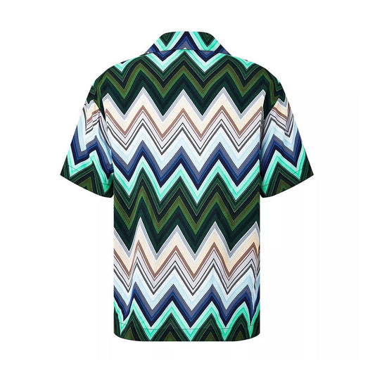 Missoni Gradient Zig Zag Bowling ShirtShirtsMissoniDPUS Designer Outlet8053147501857GreenMMissoni Gradient Zig Zag Bowling Shirt