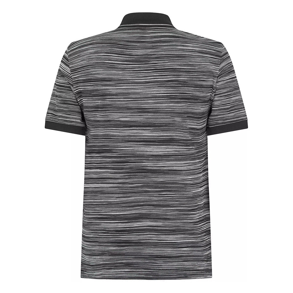 Missoni Striped Contrast Collar Polo ShirtPolosMissoniDPUS Designer Outlet8051575599385Space Dyed Black WhiteSMissoni Striped Contrast Collar Polo Shirt