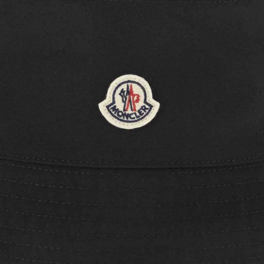 Moncler Cotton Blend Bucket Hat in Black