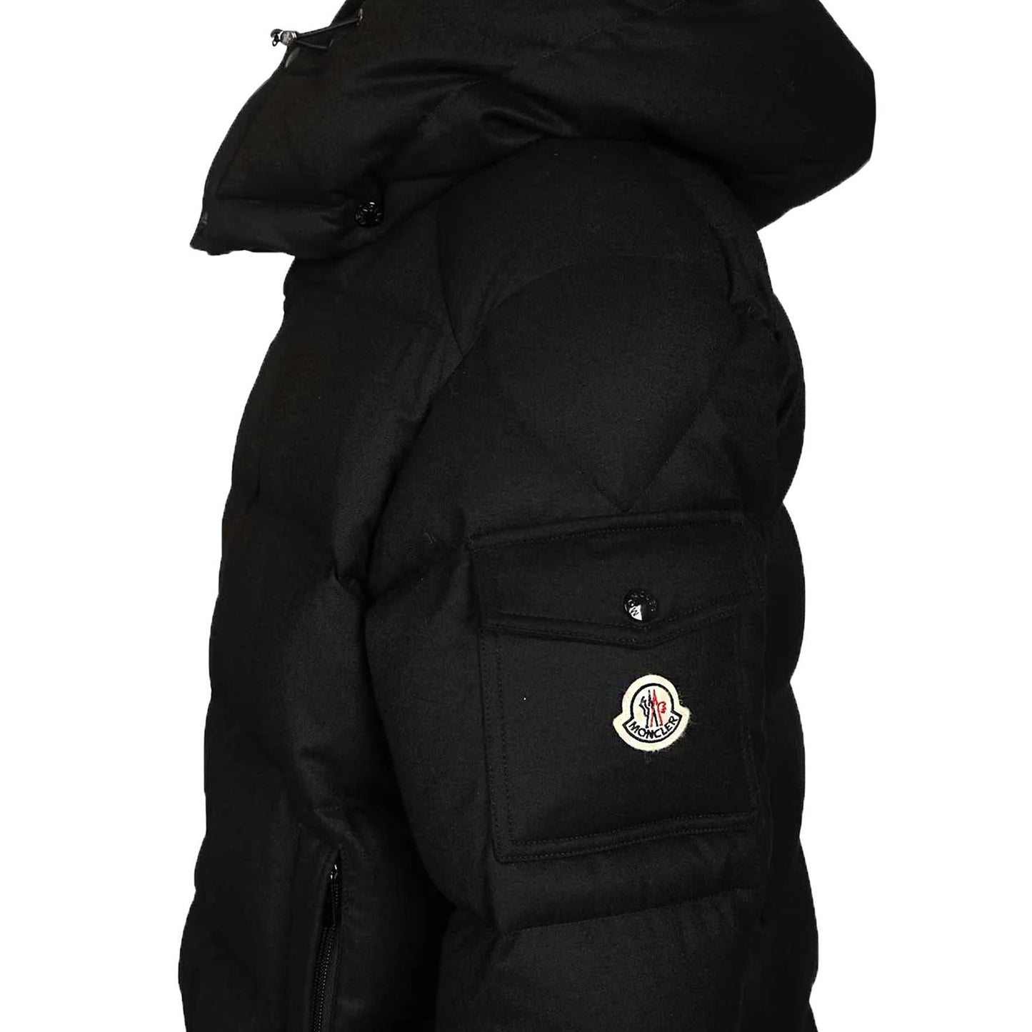 Moncler Men's Maya 70 Hooded Wool Flannel Short Down Jacket in BlackCoats & JacketsMonclerDPUS Designer Outlet2030008882880538133299456Moncler Men's Maya 70 Hooded Wool Flannel Short Down Jacket in Black