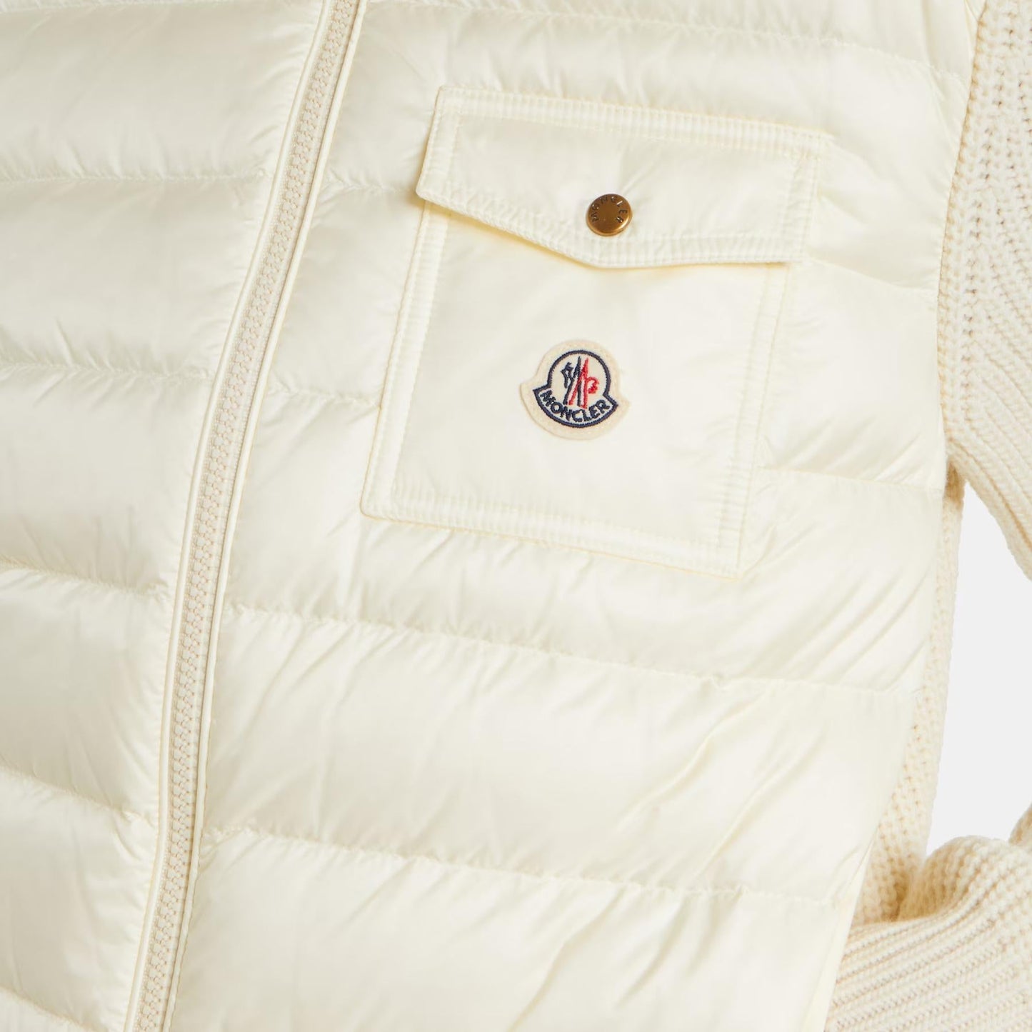 Moncler Women's Padded Cardigan in IvoryMonclerDPUS Designer Outlet203001215208053813302832SMoncler Women's Padded Cardigan in Ivory