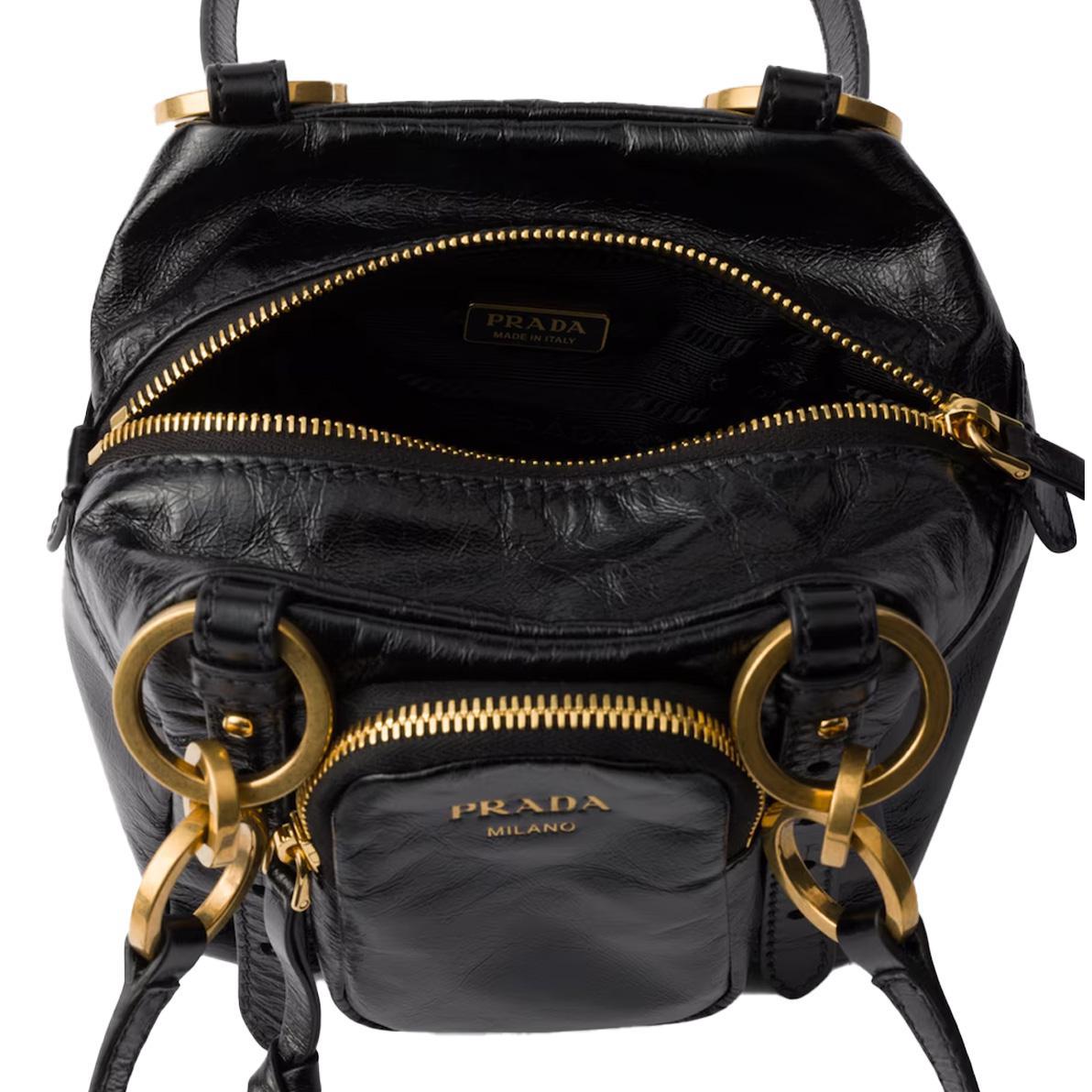 Prada Leather Square Shoulder Bag in BlackBagsPradaDPUS Designer Outlet330524Prada Leather Square Shoulder Bag in Black