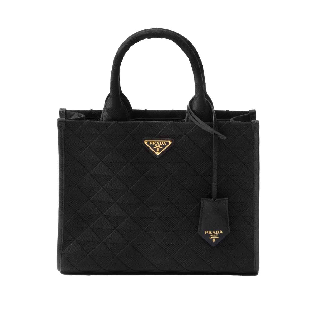 Prada Symbole Medium Embroidered Fabric Bag in Black – DPUS