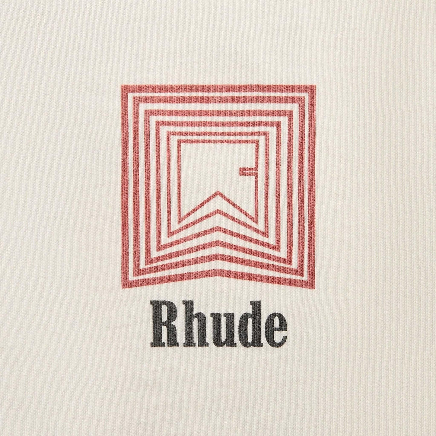 Rhude Chevron Logo Repeat T-Shirt in Vintage White