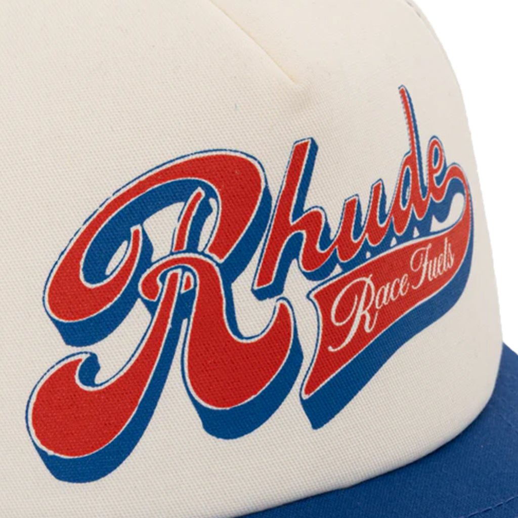Rhude Pit Stop Trucker HatCaps & HatsRhudeDPUS Designer Outlet8053298567634WhiteUNIRhude Pit Stop Trucker Hat