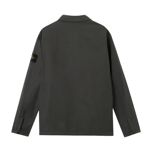 Stone Island Canvas Weave Cotton Overshirt in Lead Grey