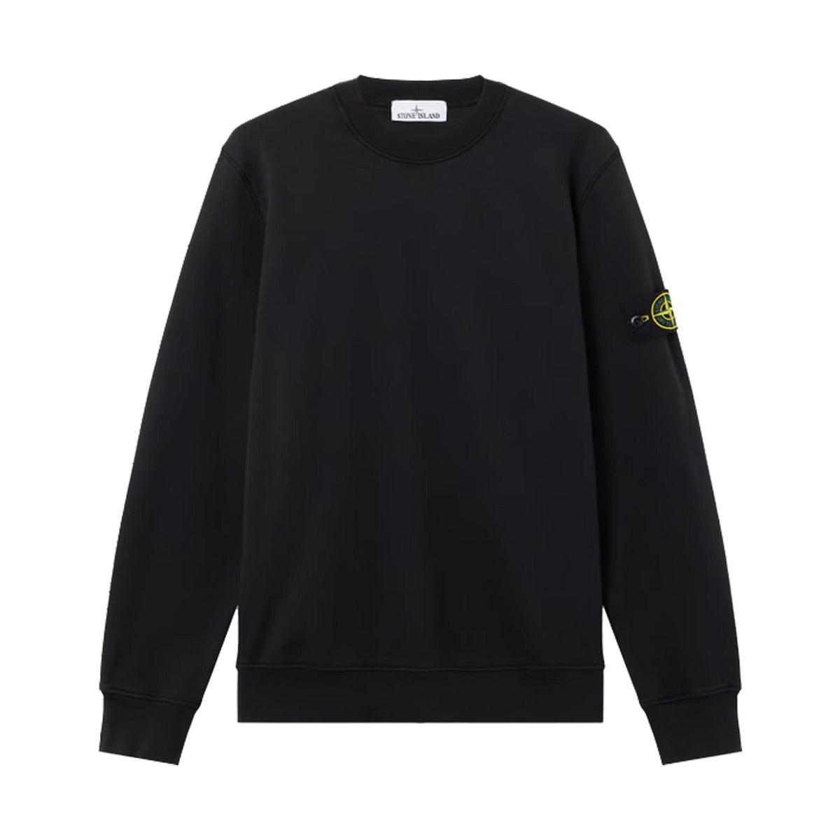 Stone Island Cotton Fleece Crewneck Sweatshirt in Black Stone Island Cotton Fleece Crewneck Sweatshirt in Black