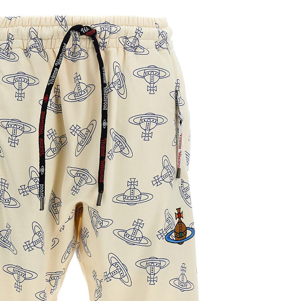 Vivienne Westwood All Over Logo Joggers in Cream/Blue