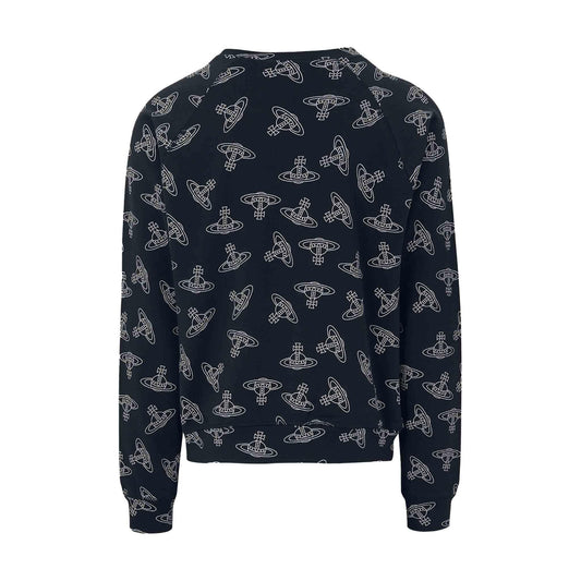 Vivienne Westwood All Over Orb Sweatshirt in Navy/White