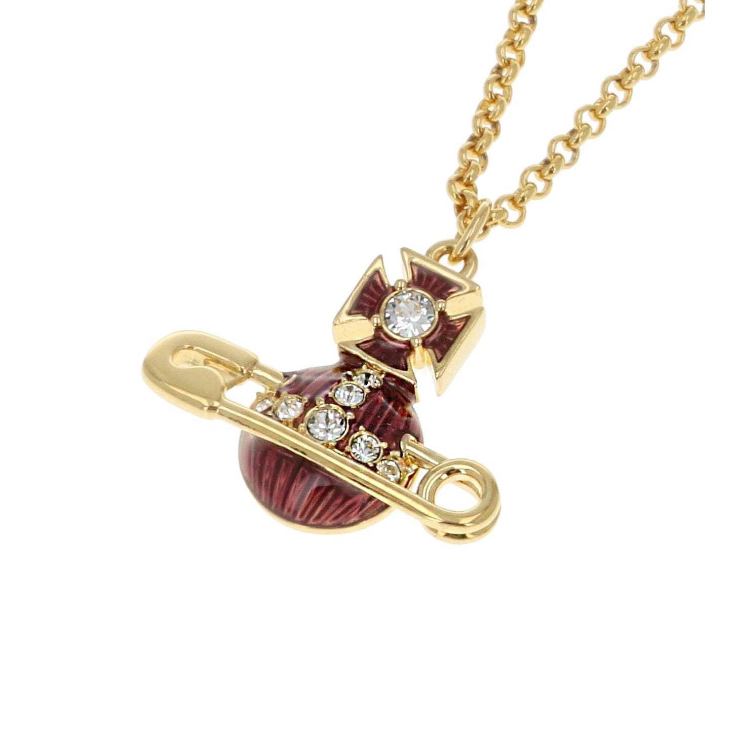 Vivienne Westwood Kitty Pendant in Gold / White Crystal / Amethyst EnamelJewelleryVivienne WestwoodDPUS Designer OutletVivienne Westwood Kitty Pendant in Gold / White Crystal / Amethyst Enamel