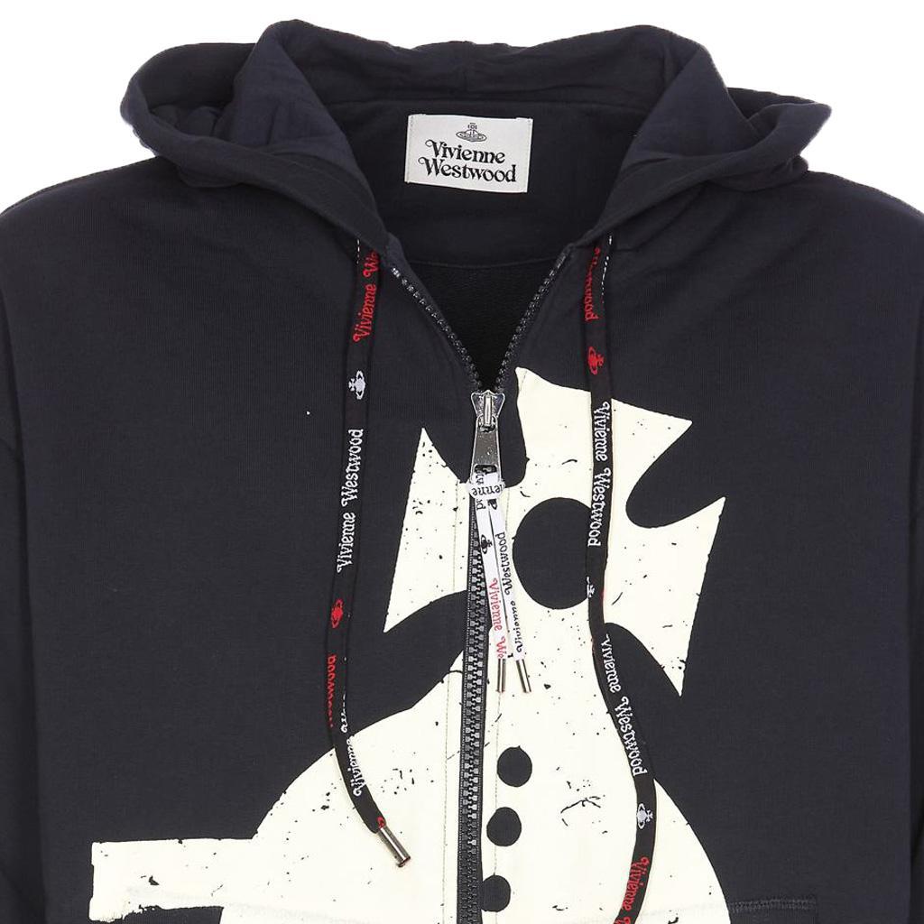 Vivienne Westwood Sunken Orb Zipped Hoodie in Navy