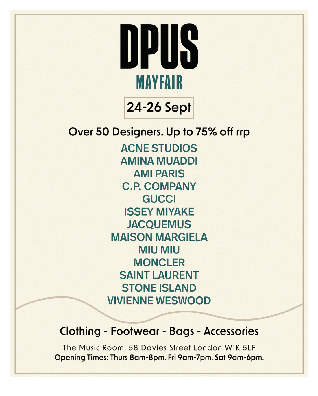 THE DPUS SALE HEADS TO MAYFAIR - DPUS Designer Outlet