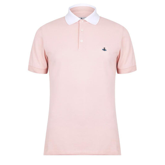 [[Vivienne Westwood]] White Collar Short Sleeve Polo in Pink