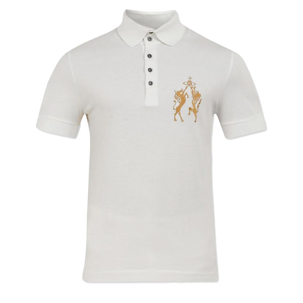 Vivienne Westwood Large Crest Short Sleeve Polo in White