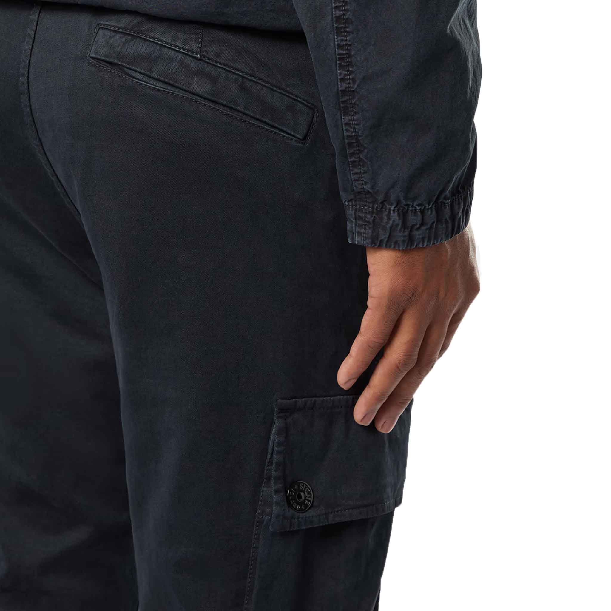 Stone Island 'Old' Effect Slim Fit Cargo Pants in Navy Blue