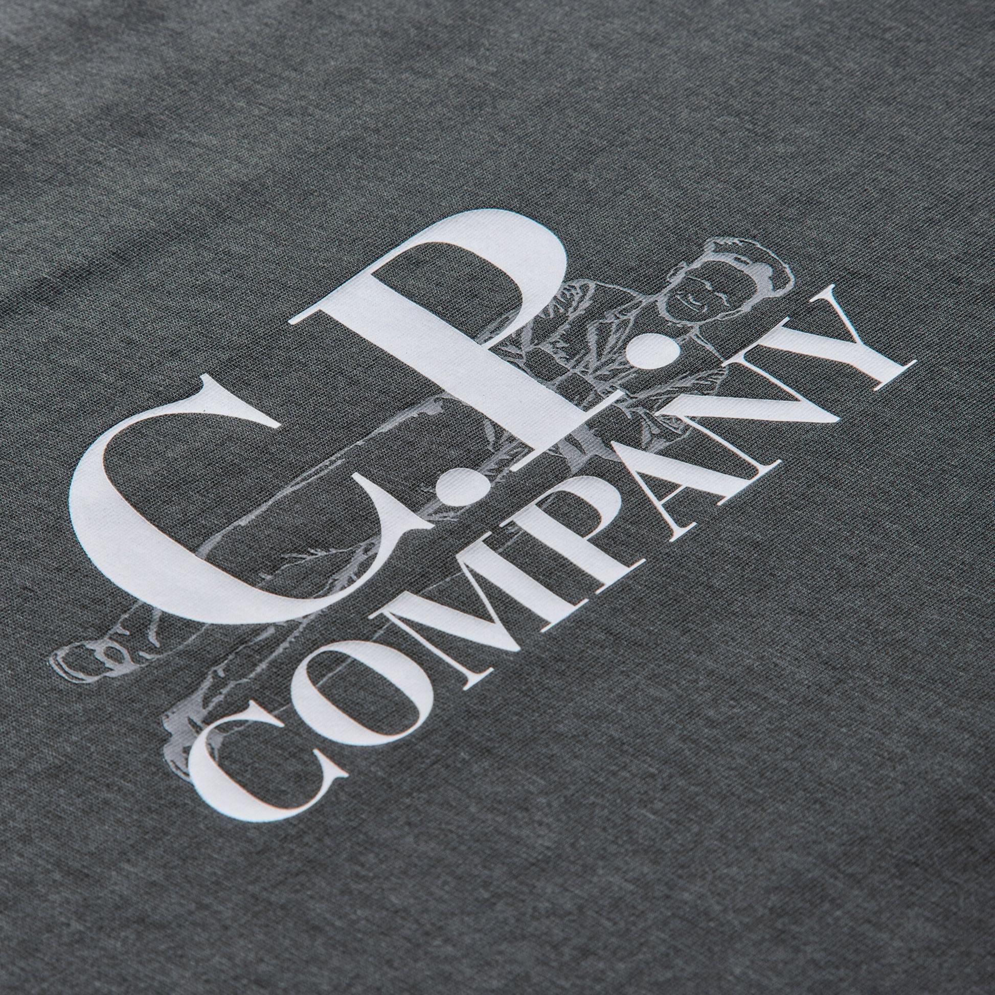 C.P. Company Vertical Logo T-Shirt in Dark Shadow