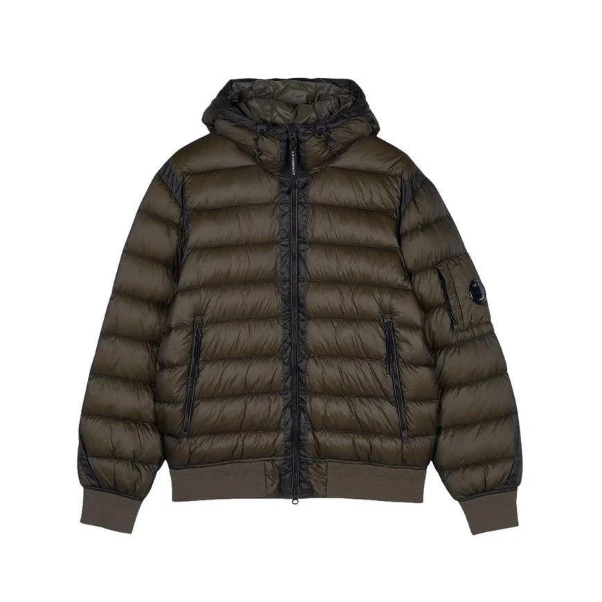 C.P. Company DD-Shell Lens Hooded Down Jacket in Ivy Green