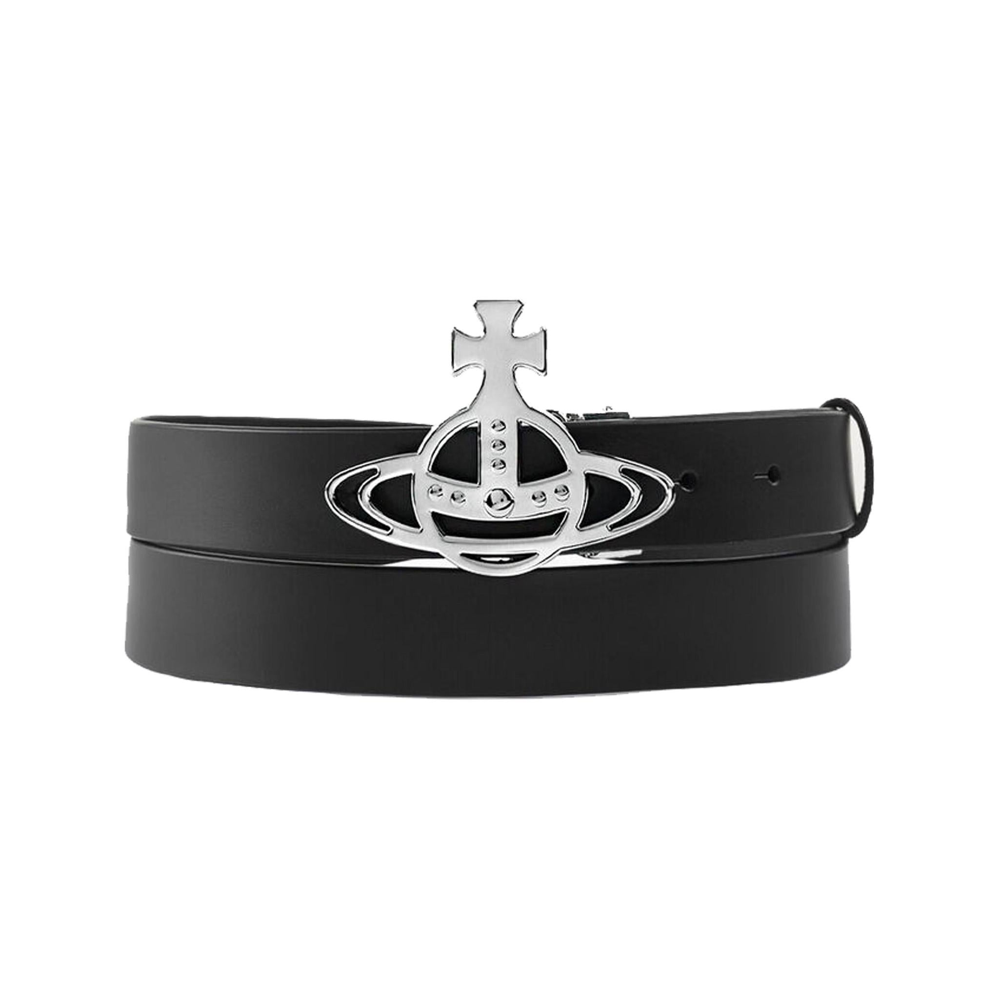 Vivienne Westwood Line Orb Buckle Belt in Silver