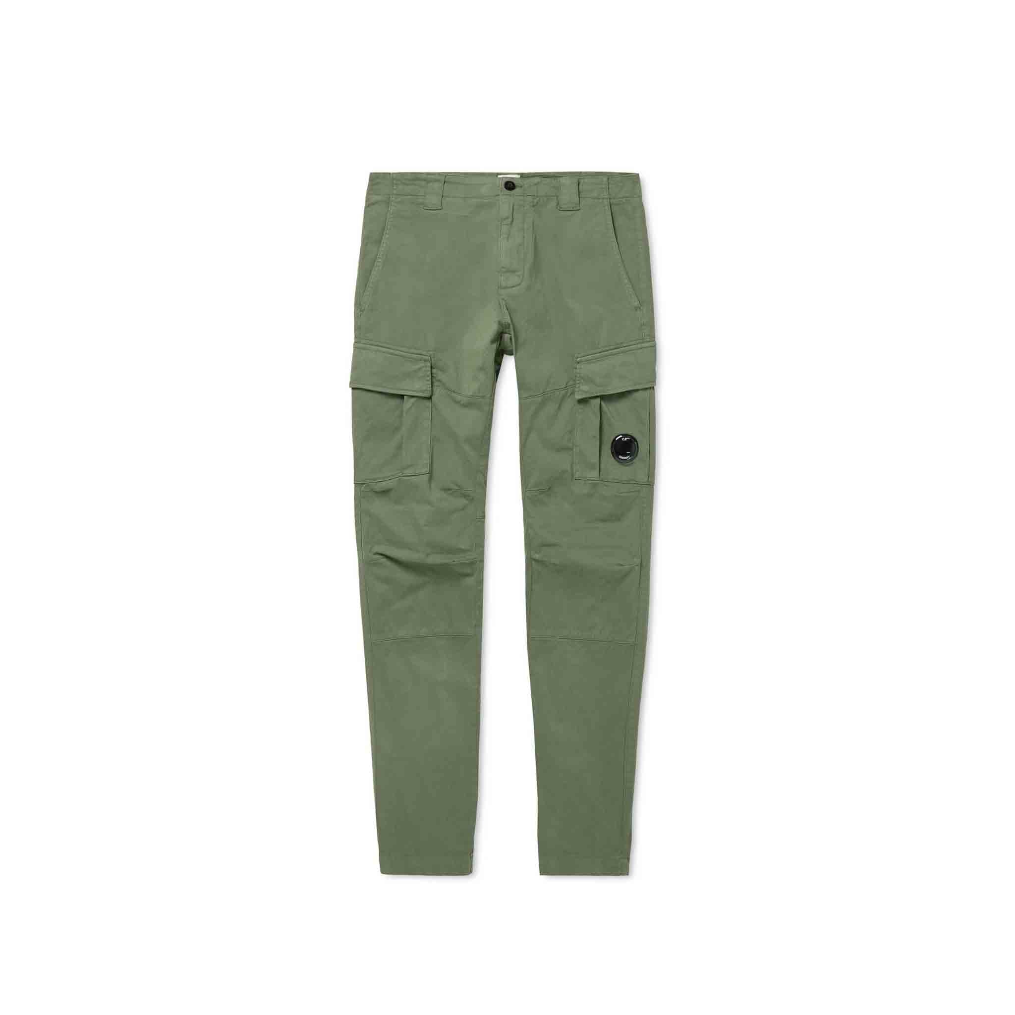 C.P. Company Stretch Sateen Cargo Pants in Bronze Green